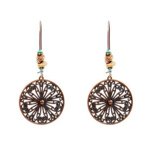 *ALIZA* Bronze Round Fashion Hook Earrings